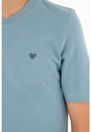 Camiseta Básica Azul Para Niño