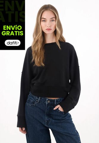 Tennis Buzo En Tela Burda Negro Para Mujer Tennis