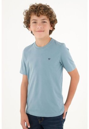 Camiseta Básica Azul Para Niño