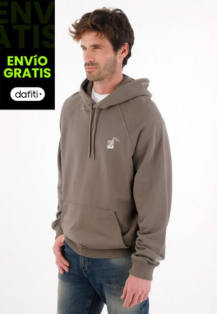 Tennis Buzo Tipo Hoodie Estampado Gris Para Hombre