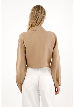 Tennis Camisa En 100% Lino Crudo Para Mujer