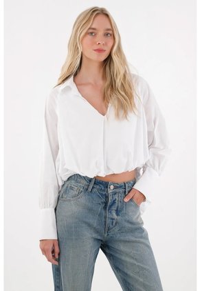 Tennis Camisa De Silueta Tipo Globo Blanca Para Mujer