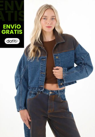 Tennis Chaqueta Crop Con Tela En Contraste Para Mujer Tennis
