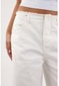 Tennis Jean Para Mujer De Algodón Blanco Corte Horse Shoe Con Cintura Lisa de Tennis
