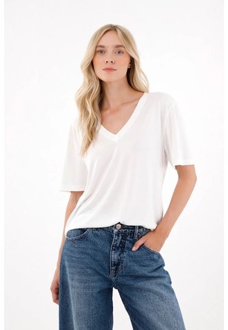 Tennis Camiseta Con Cuello En V Con Textura Ligera Para Mujer Tennis