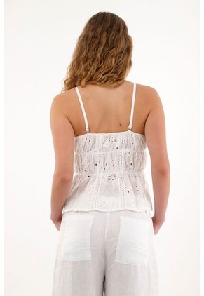 Tennis Camisa Crudo En Ojalillo De Tiras Para Mujer