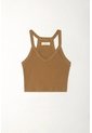 Tennis Camiseta Con Cuello En V Café Con Estructura Suave Para Mujer de Tennis