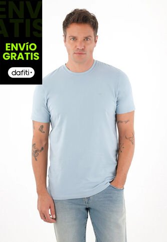 Tennis Camiseta Manga Corta Con Raqueta Estampada Azul Para Hombre Tennis