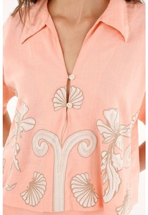 Camisa Con Estampado Especial Rosada Para Mujer