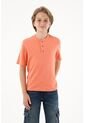 Camiseta Naranja Con Perilla De Botones Para Niño de Tennis