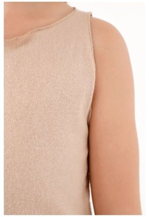 Camiseta Crudo Manga Sisa Para Niña