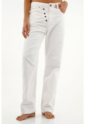 Jean Crudo Con Botones Para Mujer