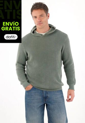 Tennis Buzo Tipo Hoodie Tejido Verde Para Hombre Tennis