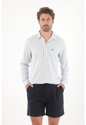 Tennis Camisa Manga Larga Con Diseño A Rayas Para Hombre