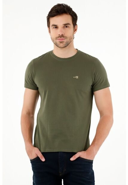 Tennis Camiseta Verde Con Logo Estampado Para Hombre