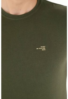 Tennis Camiseta Verde Con Logo Estampado Para Hombre