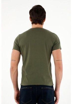Tennis Camiseta Verde Con Logo Estampado Para Hombre