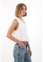 Tennis Camisa Manga Sisa De Silueta Englobada Crudo Para Mujer de Tennis