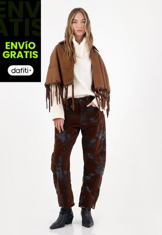 Tennis Capa En Suede Con Flecos Café Para Mujer Tennis