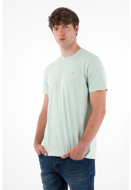 Camiseta Manga Corta En 100% Algodón Verde Para Hombre