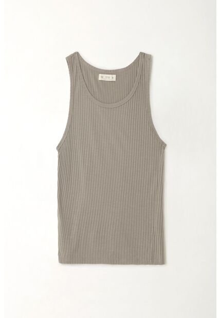 Tennis Camiseta Manga Sisa Gris Para Mujer