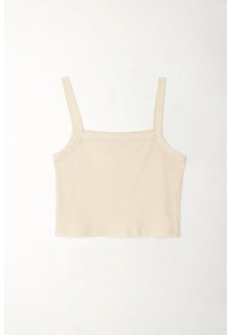 Tennis Camiseta En Rib Crudo Con Acabado Mate Para Mujer Tennis