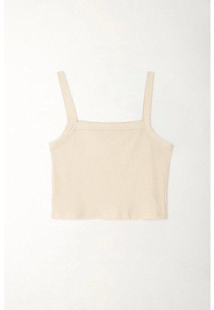 Tennis Camiseta En Rib Crudo Con Acabado Mate Para Mujer