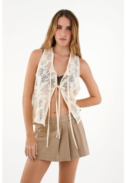 Tennis Chaleco Crudo En Mix De Telas Para Mujer