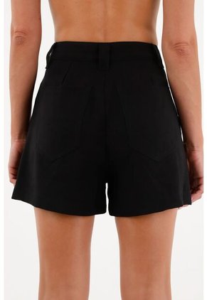 Tennis Bermuda Negra De Tiro Alto Para Mujer