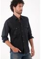 Tennis Camisa En Dril Con Bolsillos Negra Para Hombre de Tennis