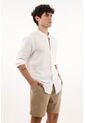 Tennis Camisa Cuello Neru Blanca En 100% Lino Para Hombre de Tennis