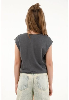 Camiseta Gris Con Estampado De Moto Para Niña