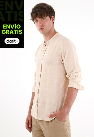 Camisa Manga Larga A Rayas Crudo Para Hombre Tennis
