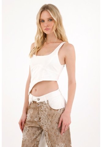 Camisa Tipo Crop Crudo Para Mujer Tennis