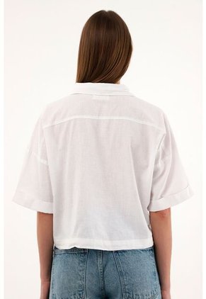 Tennis Camisa Blanca Cuello Clásico Para Mujer