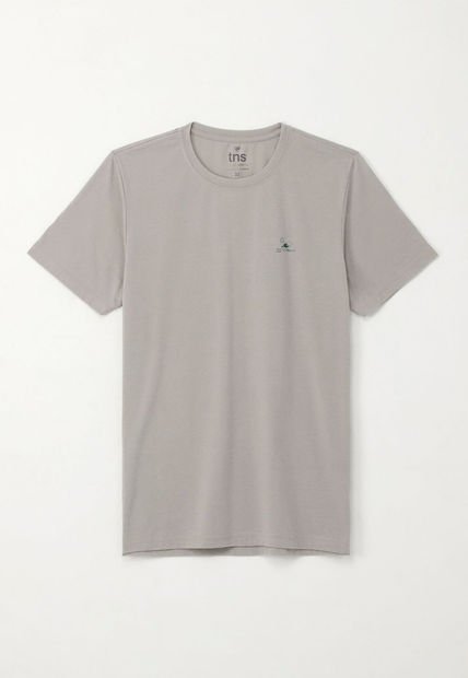 Camiseta Básica Manga Corta Gris Para Hombre