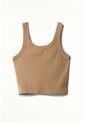 Tennis Camiseta Crop En Rib Crudo Para Mujer de Tennis