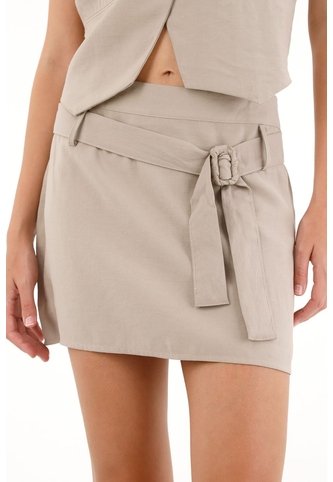 Tennis Falda Corta Con Cinturón Verde Para Mujer Tennis