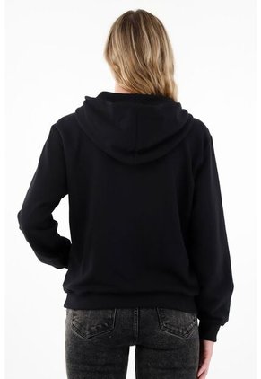 Buzo Negro Con Cierre Para Mujer