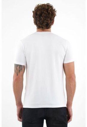 Tennis Camiseta Blanca Cuello Redondo Para Hombre