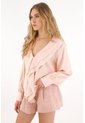 Tennis Camisa Con Escote En V Y Boleros Crudo Con Cuello Estructurado Para Mujer de Tennis