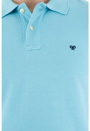 Tennis Polo Azul Con Raqueta Multicolor Para Hombre