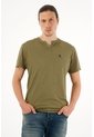 Camiseta Verde Con Abertura En V Para Hombre de Tennis