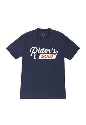 Camiseta Azul Estampada Para Hombre