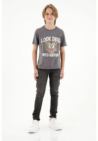 Camiseta Gris Estampada Para Niño Tennis