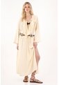 Vestido Largo Con Escote En V Amarillo Para Mujer de Tennis
