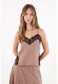 Tennis Camisa De Tiras Con Encaje Café De Ajuste Relajado Para Mujer de Tennis