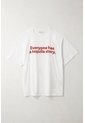 Tennis Camiseta Oversize Con Estampado Blanca Para Mujer de Tennis