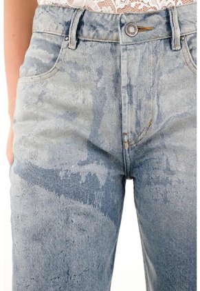 Tennis Jean Wide Leg Tiro Alto Con Lavado Degradé Para Mujer