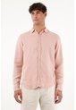 Camisa Manga Larga De 100% Lino Para Hombre de Tennis